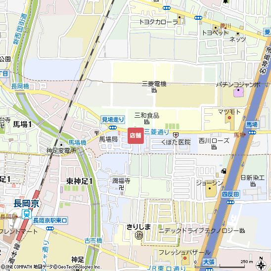東長岡支店付近の地図